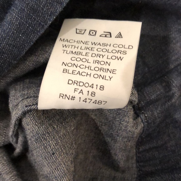 Draper James Dark Ruffle Bell Sleeve Denim Chambray Dress Size 4 - Picture 13 of 15